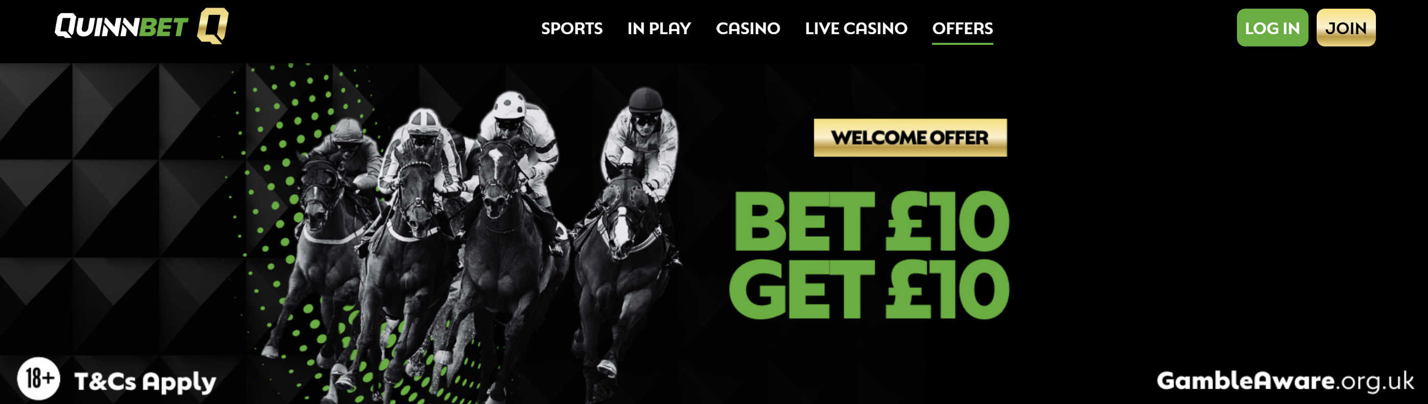 QuinnBet Bet 10 Get 10 Welcome Offer